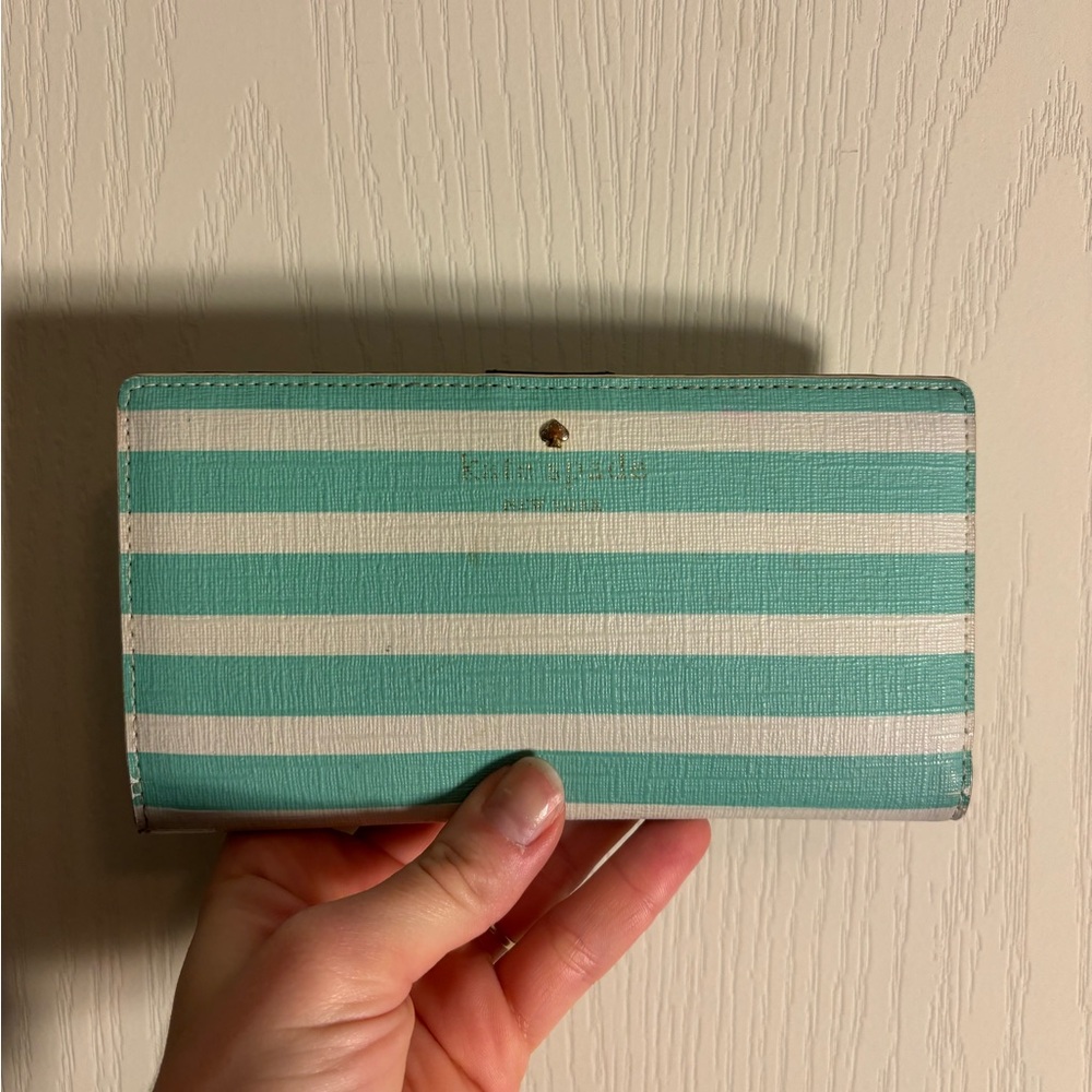 Kate spade - blue and white stripe wallet - used